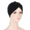 thumbnail image 4 of TOOYOU Hijab Braid Silky Turban Hats For Women Cancer Chemo Beanies Cap Headwrap Headwear Black, 4 of 4