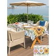 thumbnail image 5 of Outdoor Tablecloths with Umbrella Hole & Zipper, Colorful Daisy Floral Rectangle Tablecloth 60x120 Inch, Spring Flowers Botanical Leaves Rustic Waterproof Table Cloth, Patio/Pool/Picnic Table Covers, 5 of 8