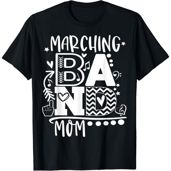 Band Mom, Band Mom Group, Marching Band, Music Notes, Spirit T-Shirt Size S-5XL
