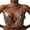 Gold, variant on Fortune Women Sequins Camisoles Backless Halter Crop Tops Clubwear Ruched Deep V Neck Tops