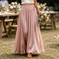 thumbnail image 6 of Zynoxe Womens Maxi Skirts Casual Ruched Elastic Drawstring High Waist Boho Skirts Versatile Elegant Dating Breathable Travel Boho Skirts Pink L, 6 of 7