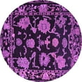 thumbnail image 1 of Ahgly Company Indoor Round Oriental Purple Traditional Area Rugs, 4' Round, 1 of 4