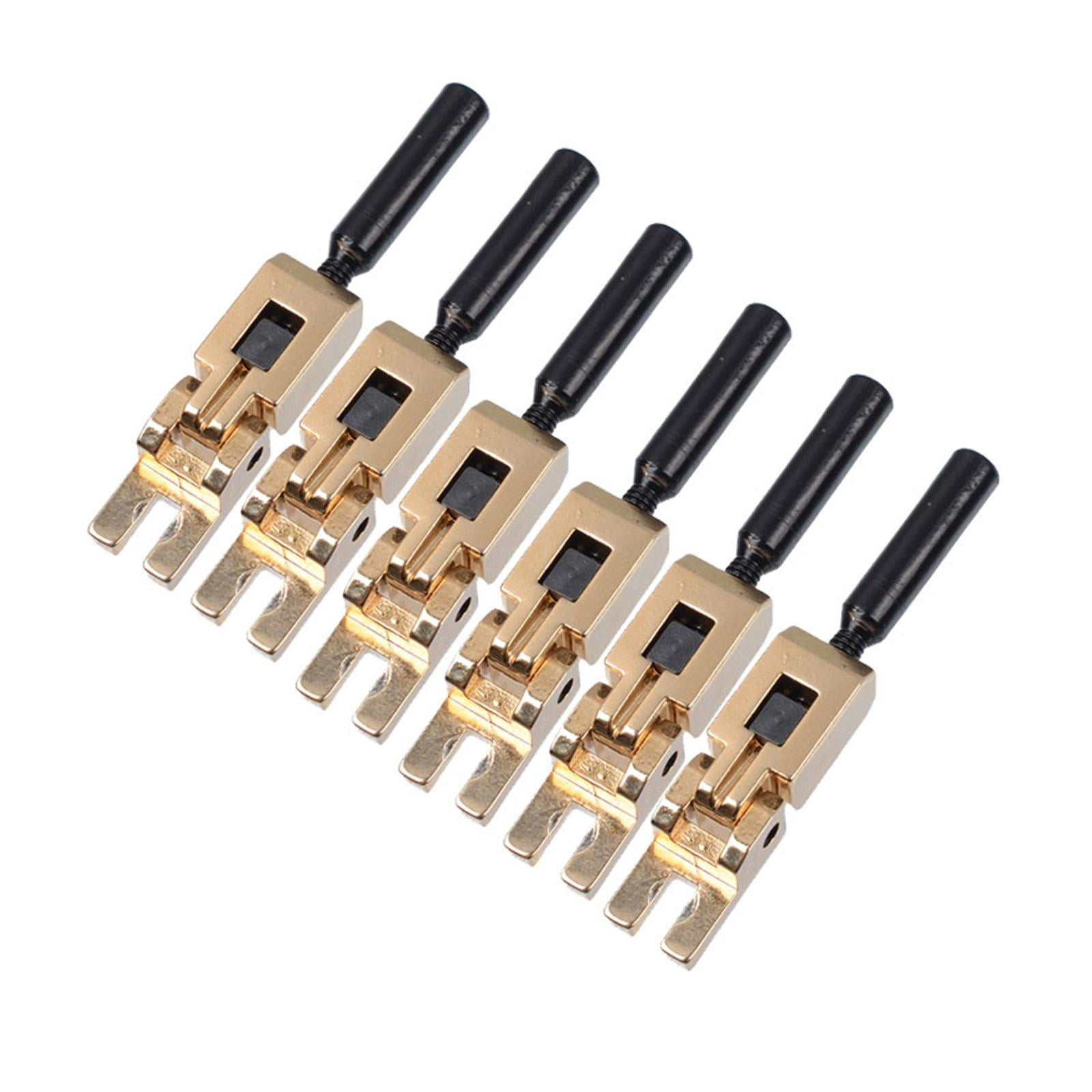 6 Pieces Guitar Bridge Saddles Electric Guitar Parts Metal Construction for DIY Repairs and Musicians
