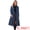 Navy Blue, variant on DARING DIVA Women's Long Faux Suede Jacket Women Fall Winter Trench Coat with Pockets XS Dark Coffee