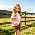 thumbnail image 5 of GiLiling ﻿Toddler Boys and Girls Fringed Western Cowboy Faux Suede Vest Open Front Sleeveless Tassel Hem Waistcoat (Pink, 13-14 Years), 5 of 7