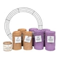 thumbnail image 3 of Love, Laugh, Craft DIY Easter Burlap Flower Wreath Craft Kit, Lavender, 3 of 7