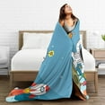 thumbnail image 5 of DouZhe Ultra-Soft Micro Fleece Lightweight Flannel Bed Blanket, Spaceman Rocket Moon Spaceship Print Cozy Warm Throw Blankets, 60"x50", 5 of 7