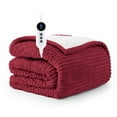 thumbnail image 1 of JUSTLET Heated Blanket Electric Full, 72"x84" Heating Blanket Throw, 6 Heat Levels & 1-9 Hours Auto-Off Over-Heat Protection, Ribbed Flannel to Sherpa, Machine Washable, Red, 1 of 8