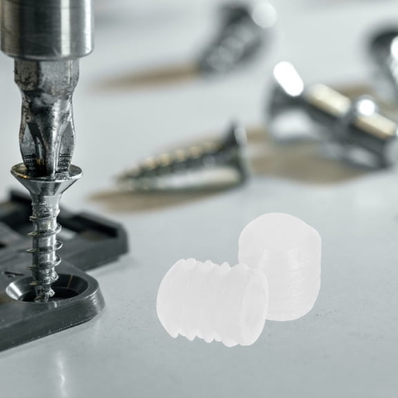 BESTYASH 100Pcs White Plastic Cabinet Hole Plugs Screw Inserts for Home Cabinet Hinge Repair