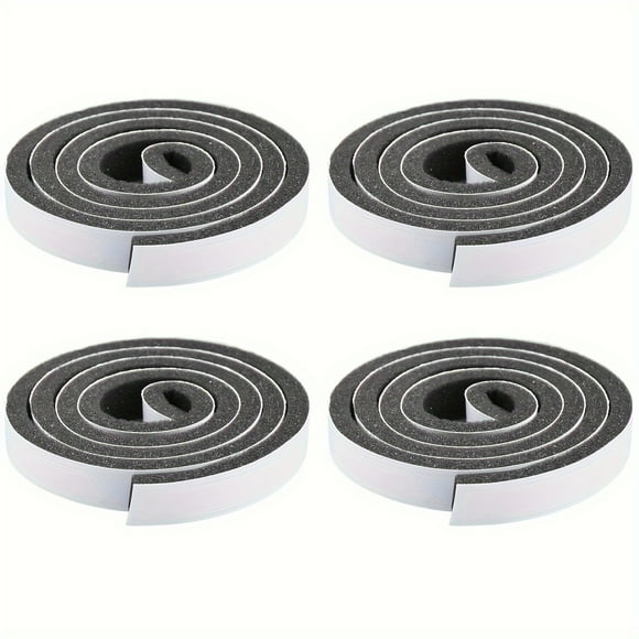 QJUHUNG 4 Rolls Polyurethane Foam Weather Stripping Soundproof Sponge Door and Window Seal Strip Aluminum Window Windproof Strips Plastic Steel Window Tape Collision Prevention Draft