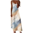 thumbnail image 2 of Uootdi Womens Long Dresses Gradient Tie Dye Floral Print Thin Strap V Neck Relaxed Fit Lightweight Maxi Dresses Casual Dresses Summer Beach Wear Gift, 2 of 5