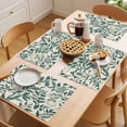 thumbnail image 5 of Green Spring Botanical Placemats Set of 6 Elegant Floral Summer Leaves Place Mats Indoor Wipeable Table Mats Washable Cloth Dining Table Placemats for Kitchen Holiday Party Home Decor 13x19 Inch, 5 of 9