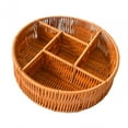 thumbnail image 4 of Food Serving Basket, Divided Basket Organizer, Multifunctional Handwoven Storage Tray, Woven Fruit Basket for Kitchen Livingroom Picnics Vanity Round, 4 of 8