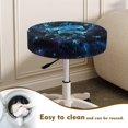 thumbnail image 4 of FUIALDOLG Easy to Clean Bar Stool Seat Covers, Blue Starry Dolphin Floral Polyester Soft Kitchen Chair Cover for Coffee Shop Home, 4 of 6
