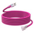 thumbnail image 1 of Cable de extensión EP, 15 pies, 12/3, SJTW, resistente al agua, rosa, 1 of 7