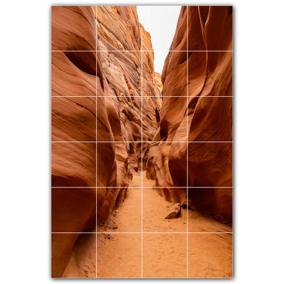 Picture-Tiles.com: Canyon Ceramic Tile Wall Mural WAL500334-46S. 17"W x 25.5"H using (24) 4.25" x 4.25" Ceramic Tiles-Satin Finish
