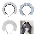 thumbnail image 2 of Yauxim Headband Cosplay Maid Hair Hoop Women Elegant Pleated Lace Makeup Headbands for Girl Stage Halloween Performances Headpieces, 2 of 6