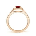 thumbnail image 2 of ANGARA Natural Classic Oval Ruby Halo Engagement Ring with Diamond Accents in 14K Rose Gold for Women (Size-6x4mm) | July Birthstone, Birthday, Anniversary, Jewelry Gift for Women | Natural Ruby Ring, 2 of 11