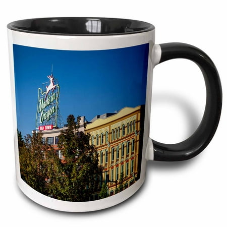 3dRose Early morning in Old Town Portland, Oregon, USA - Two Tone Black Mug,