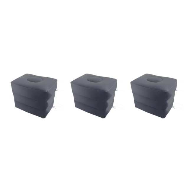 tamizeot Inflatable Foot Rest 3 Layers Foot Stool Foot Rest Pillow for Travelling Deep Gray 40 x 30 x 43cm 3Set