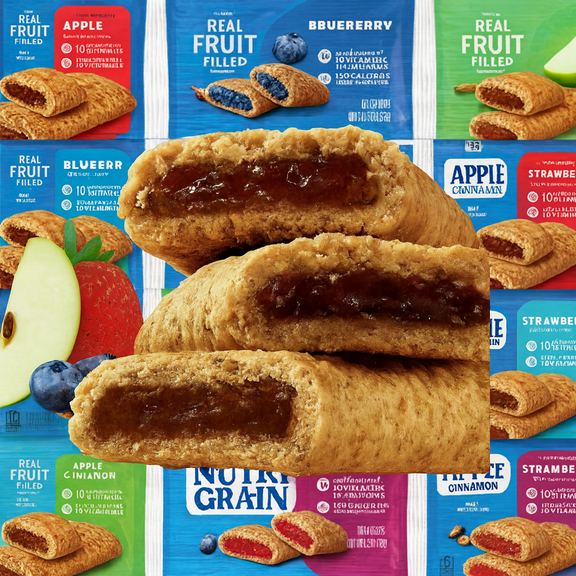 Kellogg’s Nutri-Grain Soft Baked Breakfast Bars Variety Pack, Apple Cinnamon, Blueberry & Strawberry, 33 Count (1.3 oz Each)