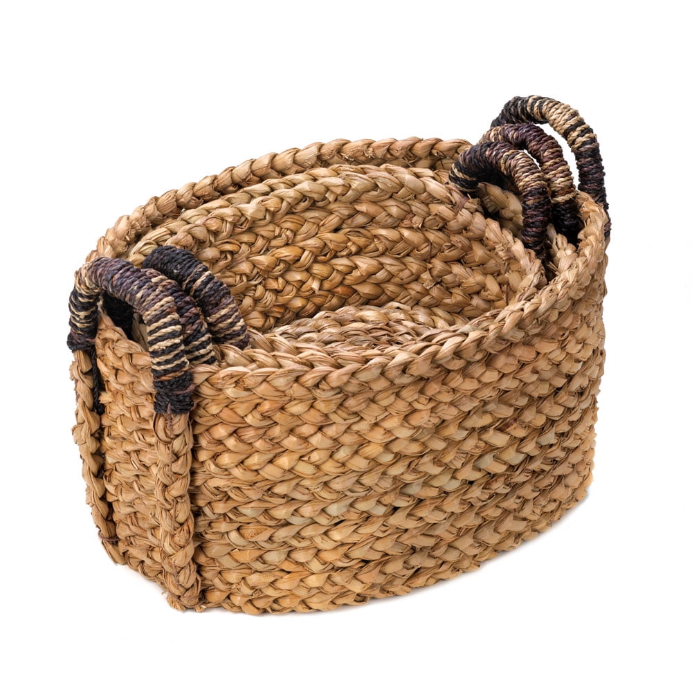 Wicker Baskets Storage, Decorative Straw Organizer Baskets (set Of 3