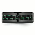 thumbnail image 3 of Ceramic Black with Green Carbon Fiber Inlay Beveled Edge 8mm Band Ring 11 Size, 3 of 6