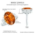thumbnail image 5 of Rosec Jewels Oval Created Orange Sapphire Solitaire Ring with Diamond for Women - 10X14 mm, 925 Sterling Silver, US 8.00, 5 of 9