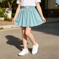 thumbnail image 2 of Loopsun Toddler Girls Casual Skirts 5 to 10 Years Solid Summer Ruffled Elastic Waist Daily Skirts, 2 of 5