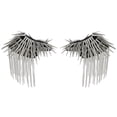 thumbnail image 2 of 2 piezas Punk largo remache broche insignia borla charretera hombro Plata-A Zulema borlas de hombreras, 2 of 8