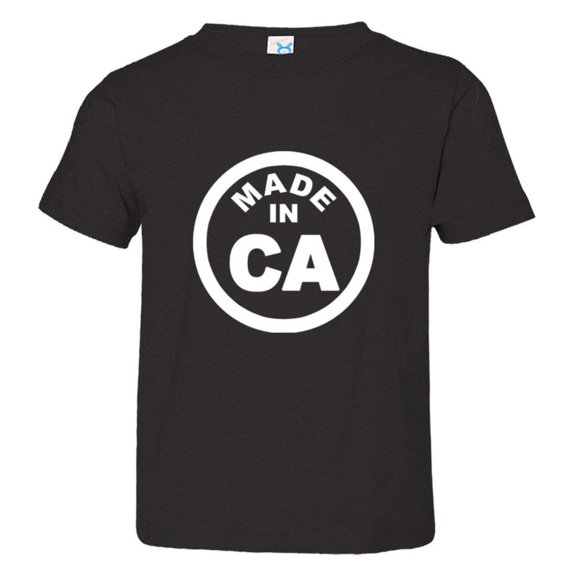 PleaseMeTeesâ„¢ Toddler From Born Made In California CA Logo Label HQ Tee