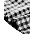thumbnail image 5 of INSPIRE CHIC Women's Contrast Peter Pan Collar Blouse Puff Short Sleeve Plaid Shirt Top XS Black, 5 of 6