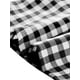 thumbnail image 5 of BLUSA DE MUJER CON COLLAR PETER PAN EN CONTRASTE, MANGAS CORTAS ABULLONADAS, CAMISA DE CUADROS, TALLA L, NEGRO, 5 of 6