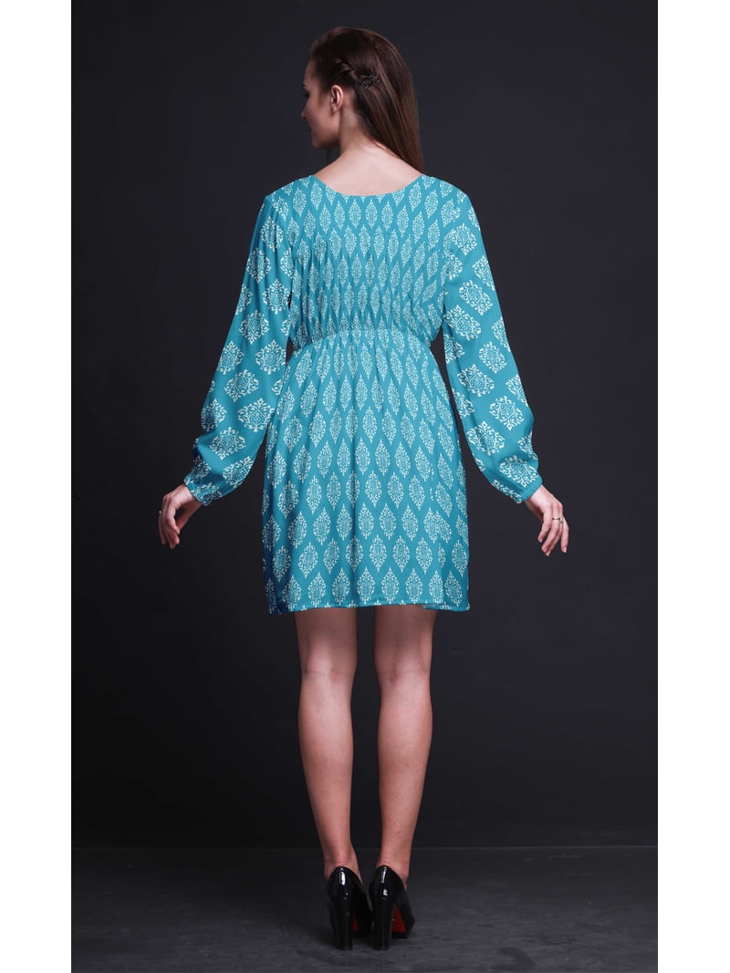 Bimba Blue Stencil Damask Button Down Midi Shift Dress Women Shirt Summer Causal Tunic-X-small - Walmart.com Bimba Blue Stencil Damask Button Down Midi Shift Dress Women Shirt Summer Causal Tunic-X-small - Walmart.com