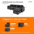 thumbnail image 2 of Sofá Seccional Modular De 4 Plazas + Gris Carbón, 2 of 8