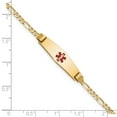 thumbnail image 2 of Auriga Fine Jewelry 14K Yellow Gold Soft Figaro Id Bracelet 7 inch for Women(L- 7inch, W- 7.5mm), 2 of 6