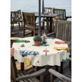 thumbnail image 2 of Outdoor Tablecloth with Umbrella Hole for Patio/Picnic/Party/Camping, Beige Cartoon Truck Waterproof Table Cloth Round Cover Washable, Funny Cute Colorful Car Tree Polka Dot (Dia 54"), 2 of 8