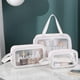 thumbnail image 3 of Travel (White)Transparent 3 Piece Cosmetic Bag,Waterproof Toiletry Bag for Swimming Pool,Bath,Travel ,Airplane,Multi-Size Makeup Bag, 3 of 4