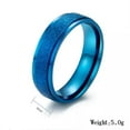 thumbnail image 3 of 6mm Blue/Black/Silver Frosted Band Womens Titanium Steel Wedding Rings Size 6-11, 3 of 6