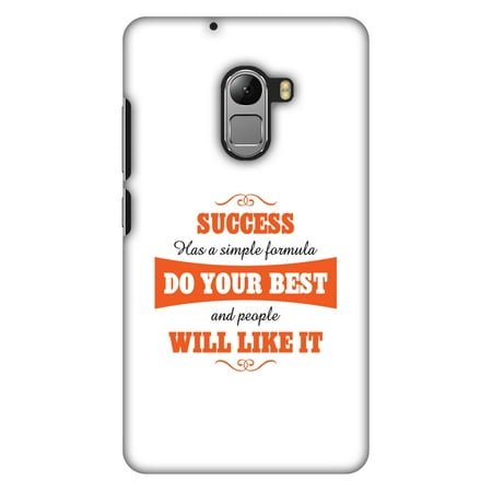 Lenovo Vibe K4 Note Case, Lenovo K4 Note Case - Success Do Your Best, Hard Plastic Back Cover. Slim Profile Cute Printed Designer Snap on Case with Screen Cleaning