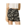 thumbnail image 3 of REFINED ATTIRE Juniors Floral Printed Lace Trim Elastic Waist Shorts, 3 of 7