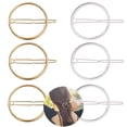 thumbnail image 1 of Horquillas de metal minimalistas para mujeres y niñas: diseño hueco delicado, accesorio para sujetar la cola de caballo, horquillas para el cabello con círculos geométricos, 1 of 6