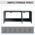 thumbnail image 2 of 48" Floating Bathroom Vanity with Double Resin Sink, Solid Wood Wall Mounted Bathroom Vanity with 3 Soft-Close Doors and Ample Storage, Lake Blue, 2 of 9