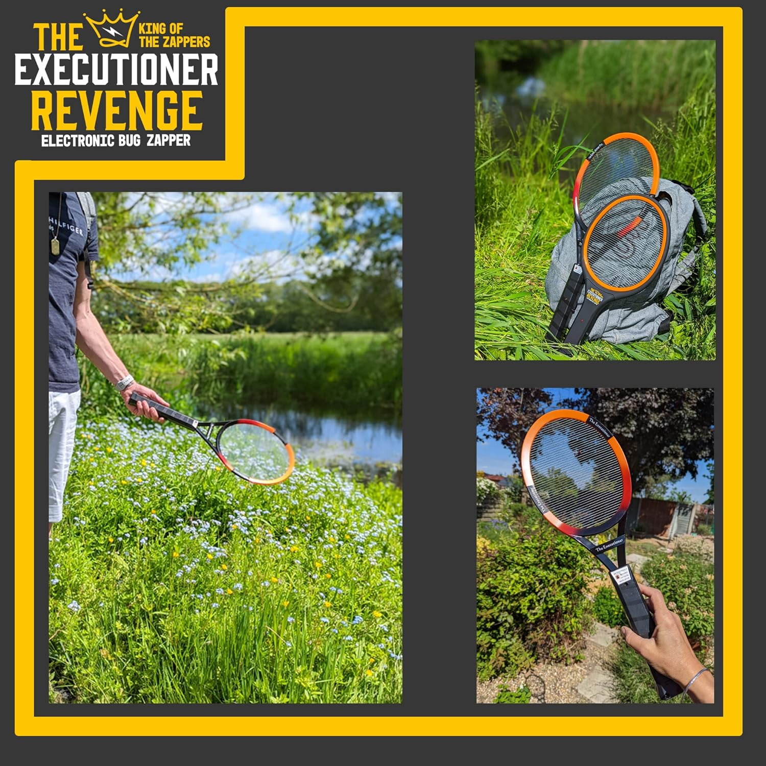 The Executioner Fly Killer Mosquito Swatter Racket Wasp Bug Zapper Indoor Outdoor Pack of 3 (Exe/Pro/Revenge)