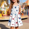 thumbnail image 2 of WUANDIXFA Toddler Summer Dress 1T 2T 3T 4T 5T 6T Cute 4th of July Star Striped Holiday Party Sleeveless Sun Dress Girls Patriotic Dresses Toddler Girl Summer Clothes Light Blue,5-6 Years, 2 of 5