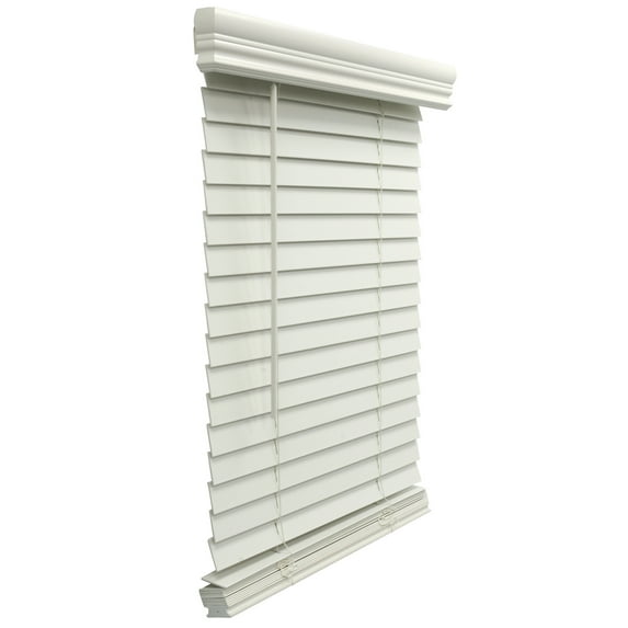 Cordless 2" Faux Wood Blinds, Venetian Horizontal Blinds Window Partial Inside Mount White, 71" W x 72" H