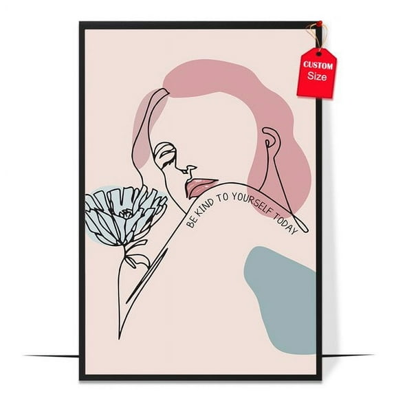 LOLUIS Be Kind To Yourself Today Poster, Mental Health Quote Poster, Positive Inspirational Quote Wall Art Decor (Unframed 11"x17")