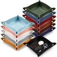 thumbnail image 1 of GHSDFBB 12 Pcs Leather Valet Trays Jewelry Catchall Trays Portable Travel Organization Trays Decorative Desktop Storage Organizer Dish for Key Phone Wallet Coin Jewelry (8 Inch), 1 of 7
