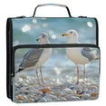 thumbnail image 2 of DIXRUYEE Zipper BinderTrapper of keeper Documents Organized Design Seagull Siblings Printed, 2 of 8