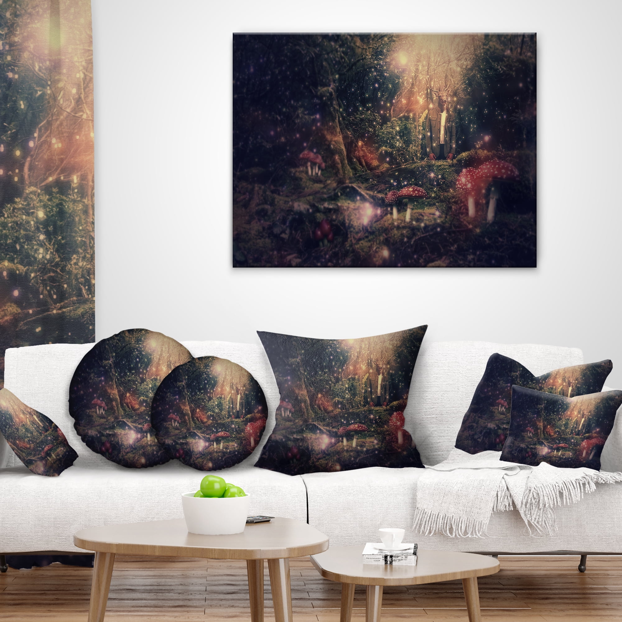 Designart Abstract Collage Art - Abstract Throw Pillow - 16x16